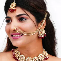 ARADHEMA Women Maroon Jewellery Set-picture-16