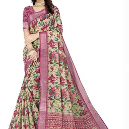 J 6 DESIGNER Floral Saree image 2