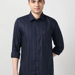 Peter England Casuals Slim Fit Striped Cotton Casual Shirt-picture-16