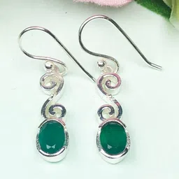 Zhupuk Silver-Plated Brass Crystals Studded Drop Earrings-picture-40