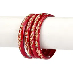 SOMIL Set Of 28 Stone-Studded & Beaded Bangles image 5