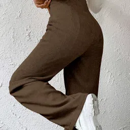 rajovati Women Relaxed Brown Polyester Trousers image 3