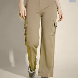 CORSICA Women Pack Of 2 Relaxed Fit High-Rise Cargos Trousers-image-91