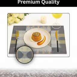 LUXEHOME INTERNATIONAL Green & White 2 Pieces Textured Anti Skid Table Placemats image 3