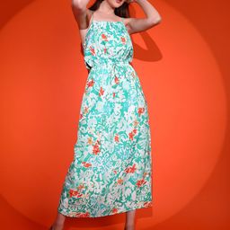 Kotty Women Floral Printed Shoulder Straps Maxi Dress-picture-29