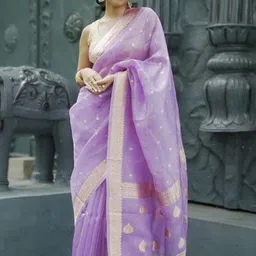ZIKARAA Woven Design Zari Silk Cotton Handloom Saree-picture-17