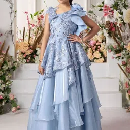 Lagorii Floral Embroidered Net Maxi Dress-picture-10