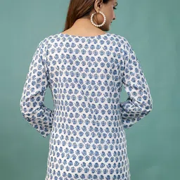 FERANOID Floral Printed Pure Cotton Short Kurtis image 2