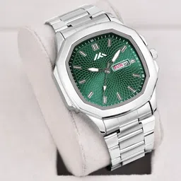 LUXURIT Men Patterned Dial & Stainless Steel Straps Analogue Calendar Watch LXMT-818 image 2