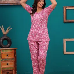Nevisha Style Printed Pure Cotton Tunic With Trousers Co-Ords image 2