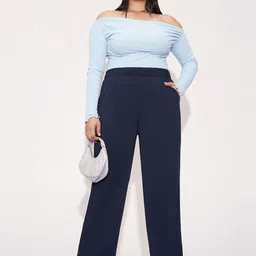 FREAKINS Women Relaxed Straight Leg Loose Fit High-Rise Pleated Trousers-picture-11