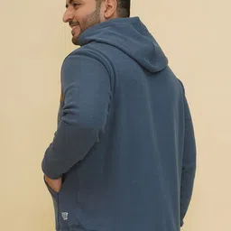 John Pride Men Colourblocked Hooded Sweatshirt image 5