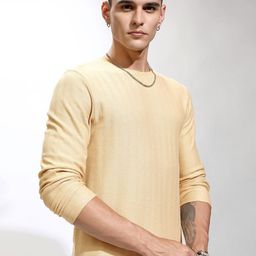 HIGHLANDER Men Self Design Round Neck Cotton Relaxed Fit T-shirt-picture-21