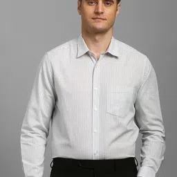 Louis Philippe Men Vertical Striped Spread Collar Formal Shirt-image-87