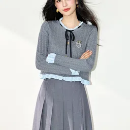 JC Collection Women Cable Knit Crop Cardigan image 2