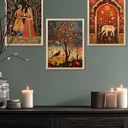Kotart Brown & Orange 3 Pieces Traditional Wooden Wall Arts-image-59