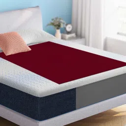 Red Colour Crib Sheet Medium Waterproof Reusable Instadry Extra Absorbent Baby Dry Sheet 100X70 Cms ( Maroon) by Dream Care image 1