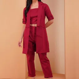 Stitchinc The Magician Cotton Linen Tube Top With Trouser & Jacket-image-95