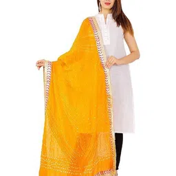 PK HUB Printed Art Silk Tie and Dye Dupatta with Beads and Stones-image-67