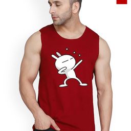 SLOWLORIS Pack Of 2 Printed Round Neck Bio-Wash Gym Vests-picture-25