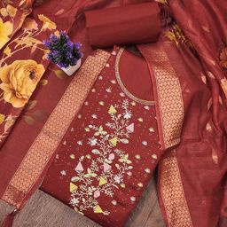 MANVAA Embroidered Unstitched Dress Material-picture-13