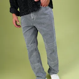 LIMEROAD Men Slim Fit Mid-Rise Light Fade Stretchable Jeans-picture-30