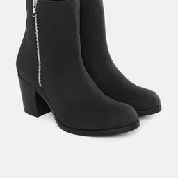 The Roadster Life Co. Women Textured Block Heel Boots-picture-20