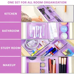 Aura Purple Set of 6 Regular Makeup Organiser image 4