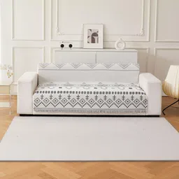 HOMETHREADS Grey & Grey Printed Sofa Cover-picture-19