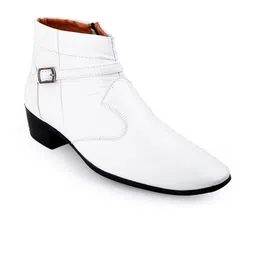 Bxxy Men Solid Round Toe Block Heel Formal Slip-on Zipper Ring Regular Boots-picture-14