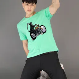 BRAWNY BATTLER Graphic Printed Round Neck Short Sleeves Pure Cotton T-shirt image 3