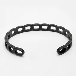 NVR Men Rhodium-Plated Cuff Bracelet image 3