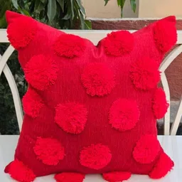 THROWPILLOW Red Embellished Velvet Square Cushion Covers-picture-37