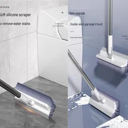 meejeek 3 in 1 Floor Scrub Brush with Long Handle180°Rotating wall Corner cleaning Wiper image 4