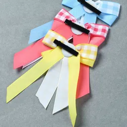 FUNKRAFTS Girls Set of 3 Ribbon Checks Bow Alligator Hair Clip image 2