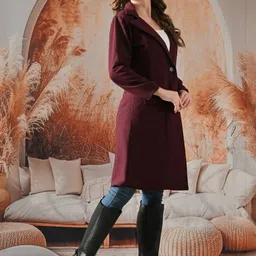 TJ FASHION Notched Lapel Single-Breasted Overcoat Coats image 5