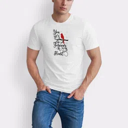 Seekbuylove Typography Printed Round Neck Short Sleeves Bio Finish Pure Cotton T-shirt image 3