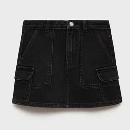 Mango Kids Girls Pure Cotton Denim Skirt-image-17