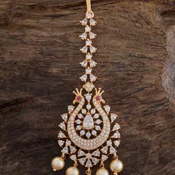 Kushal's Fashion Jewellery Gold-Plated Stones Studded Maang Tikka-picture-22