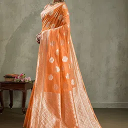 SOHINI NX Woven Design Zari Pure Cotton Handloom Banarasi Saree image 3