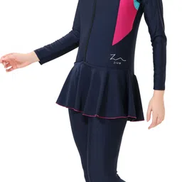 zium Solid Women Swim-dress Blue Swimsuit image 3