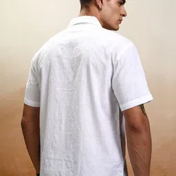 Highlander Men Jacquard Textured Cuban Collar Relaxed Shirt image 5