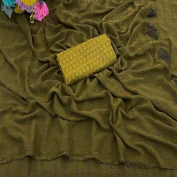 K 5 Fashion Striped Pure Chiffon Saree-picture-26