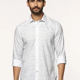 Blackberrys Men India Slim Fit Graphic Printed Spread Collar Cotton Casual Shirt image 4