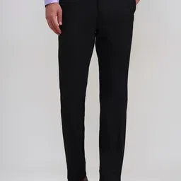 JADE BLUE Men Solid Slim Fit Mid-Rise Formal Trousers-picture-34