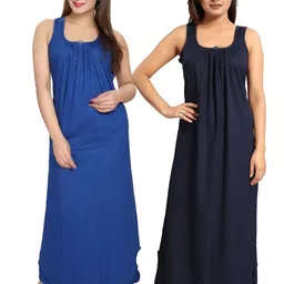 Inner Beats Women Pack Of 2 Multicoloured Cotton Blend Nightdress-picture-16