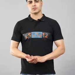 Mast & Harbour Men Typography Printed Polo Collar Cotton T-shirt-picture-17