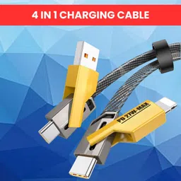 NANDGHER 4-in-1 Cable 1 m 4-in-1 Multi-Port Fast Charging, Data Sync Cable for Lightning, Type-C, USBD339-image-45
