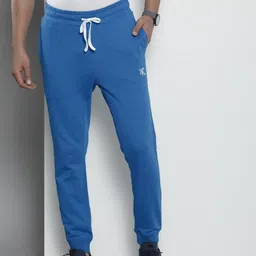 the indian garage co. Men Solid Blue Track Pants image 2
