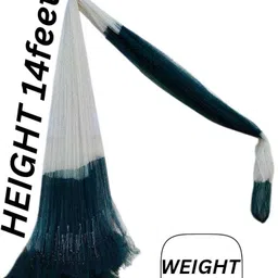 ahmedfishnet 20mm MESH SIZE FISHING NET WEIGHT 3.5kg HEIGHT 14feet Fishing Net (pink + white) Fishing Net image 2